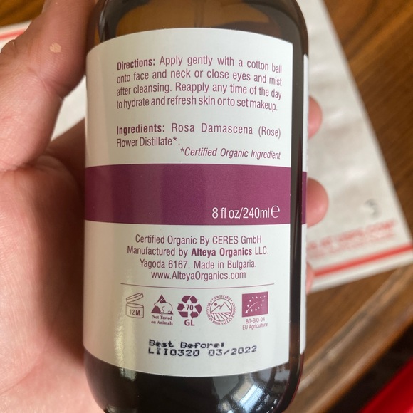 Alteya Organics Rose Water Organic Facial Toner Moisturizer 8 Oz - Picture 5 of 6